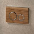 Geberit Sigma50 Round Dual Flush Plate - Black Walnut & Chrome - 115.884.JX.1