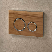 Geberit Sigma50 Round Dual Flush Plate - Black Walnut & Chrome - 115.884.JX.1