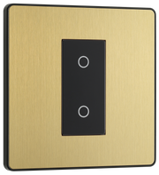 BG Evolve PCDSBTDS1B Satin Brass 1 Gang 200W-Black Insert by British General (BG-PCDSBTDS1B-Shopify-SA_1)