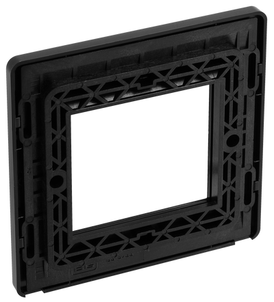 BG Evolve PCDMGEMS2B Matt Grey 2 Euro Module Front Plate - Black Insert
