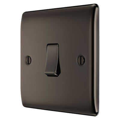 BG Nexus Metal Black Nickel 20A 16AX Intermediate Light Switch NBN13 with 35mm Steel Back Box