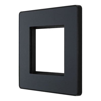 BG Evolve Matt Grey Double Secondary Telephone Socket, Screw Terminal - Black Insert