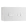 BG Nexus 4 Gang 20A 16AX Quadruple Light Switch White & 50mm Pattress Back Box by British General (BG-844+878)