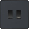 BG Evolve Matt Grey 2G Grid Switch Kit – 20A 2-Way & Retractive Press Module by British General (BG-Evolve-MG-2G-1x2Way-1xPress)