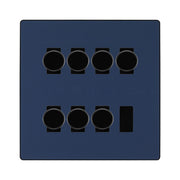 BG Evolve Matt Blue 7 Gang Trailing Edge LED Dimmer Light Switch 2 Way Custom Switch by British General (Evolve-DB-CUSTOM-7GANG-7xDIMMER-2WAY)