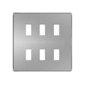 BG Nexus GFPC6 Grid Polished Chrome Screwless 6 Gang Front Plate
