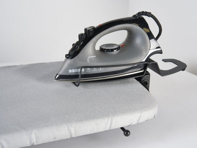 Corby Sutton Table Top Ironing Centre in Light Grey with Sherwood 1200W Steam Iron - UK Plug