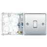 BG Nexus Metal Polished Chrome 20A 16AX Intermediate Light Switch NPC13 with 25mm Steel Back Box by British General (BG-NPC13+HGS02)