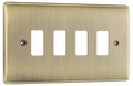 BG RNAB4 Nexus Metal Antique Brass 4 Module Grid Front Plate