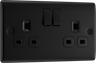BG NFB22B Nexus Metal Matt Black 2 Gang 13A Double Pole Switched Socket by British General (BG-NFB22B-Shopify-SA_1)