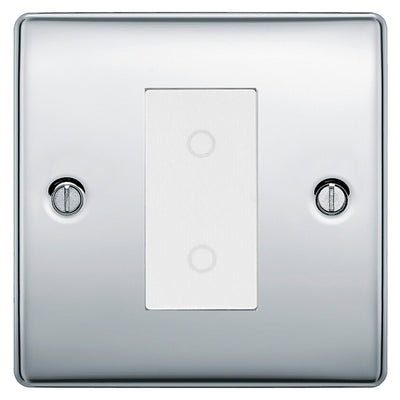 BG Nexus Polished Chrome Single Master Touch Dimmer Switch White Insert NPCTDM1W by British General (BG-EMTDMW+NPCEMS1)