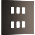 BG Nexus GFBN6 Grid Black Nickel Screwless 6 Gang Front Plate