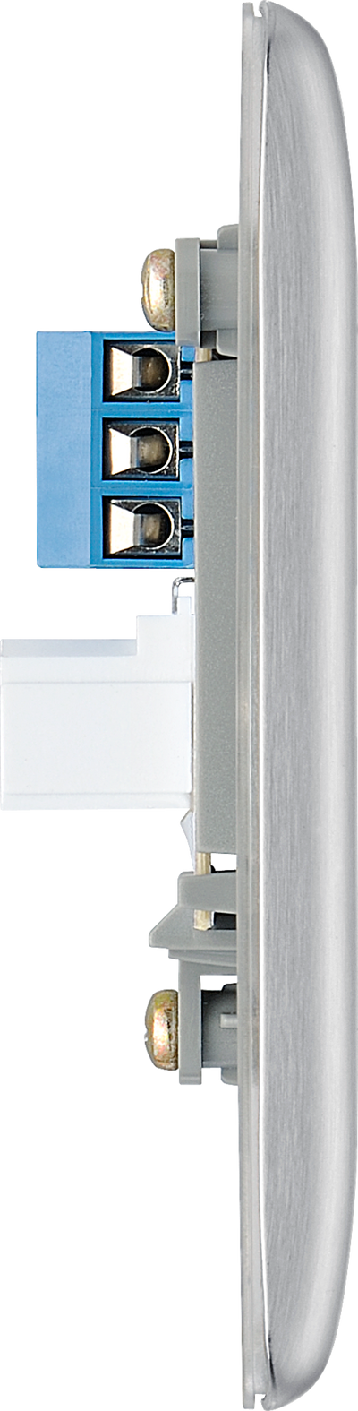 NBSBTS1 Side - This secondary telephone socket from British General uses a screw terminal connection and should be used for an additional telephone point which feeds from the master telephone socket.