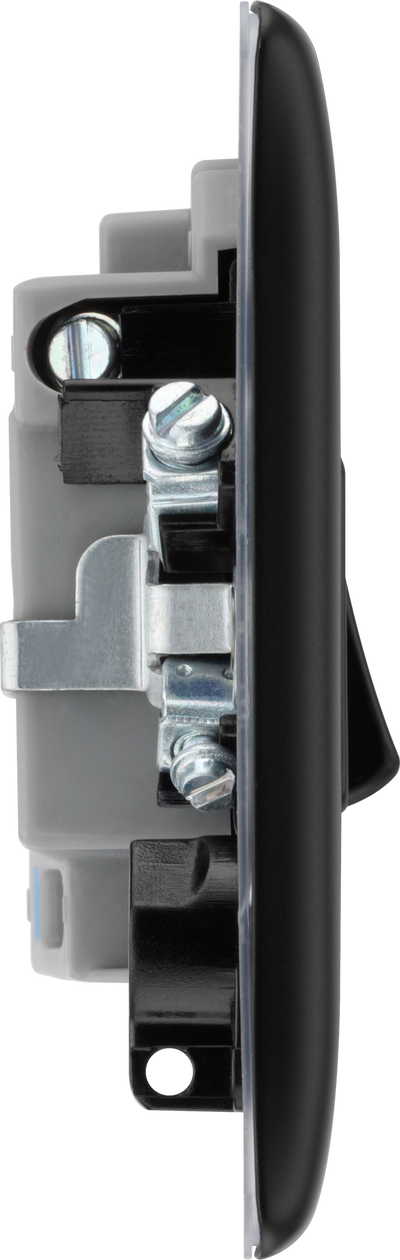 BG NFB52 Nexus Metal Matt Black 13A Neon Switched Fused Spur Unit