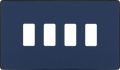 BG RPCDDB4B Evolve Grid Matt Blue 4 Module Rectangular Front Plate - Black Trim
