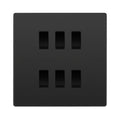 BG Evolve Black Chrome 6 Gang Intermediate Custom Grid Light Switch with Back Box Included