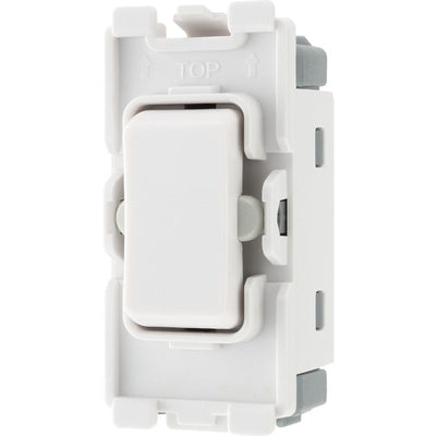 BG R14C Nexus Grid White 20A 20AX 2 Way 1 Pole Retractive PRESS Centre-Off Switch Module