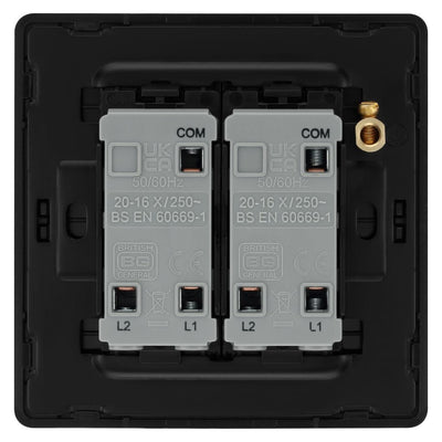 BG Evolve Matt Grey 2 Way Double Edge to Edge Rocker Switch PCDMG42EB with 35mm Steel Back Box