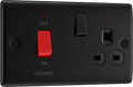 BG NFB70B Nexus Metal Matt Black 45A Switch 13A Switched Socket Cooker Control Unit