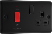BG NFB70B Nexus Metal Matt Black 45A Switch 13A Switched Socket Cooker Control Unit by British General (BG-NFB70B-Shopify-SA_1)