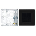 BG Screwless Matt Black Double Secondary Telephone Socket with 25mm Steel Back Box
