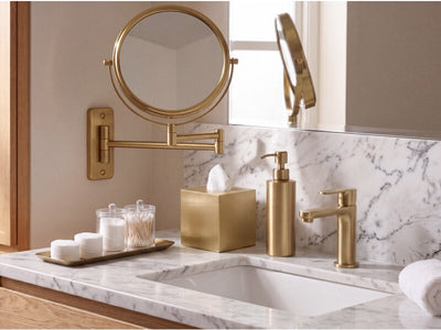 Corby Plymouth Cube Tissue Box Holder in Brushed Brass