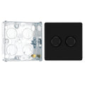 BG Screwless Matt Black 200W 2 Way Double Trailing Edge Dimmer Switch FFB82 with 25mm Steel Back Box