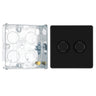 BG Screwless Matt Black 200W 2 Way Double Trailing Edge Dimmer Switch FFB82 with 25mm Steel Back Box
