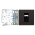 BG Screwless Black Nickel RJ45 Single Data Outlet Socket FBNRJ451 with 35mm Steel Back Box