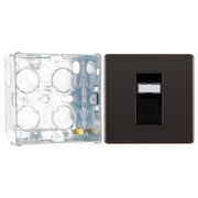 BG Screwless Black Nickel RJ45 Single Data Outlet Socket FBNRJ451 with 35mm Steel Back Box by British General