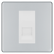 BG Screwless Polished Chrome Single Secondary Telephone Socket, Screw Terminal - White Insert by British General (BG-FPCEMS1+EMBTSSW)