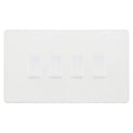 BG Evolve Pearlescent White 4 Gang Intermediate Custom Grid Light Switch