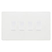 BG Evolve Pearlescent White 4 Gang Intermediate Custom Grid Light Switch by British General (BG-EVOLVE-PW-4G-CUSTOM-4x-INT-SWITCH)