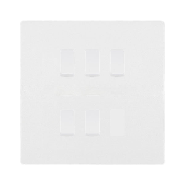 BG Evolve Pearlescent White 5 Gang Custom Grid Light Switch