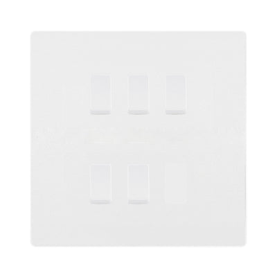 BG Evolve Pearlescent White 5 Gang Custom Grid Light Switch by British General (BG-Evolve-PW-5G-CUSTOM-LIGHT-SWITCH)