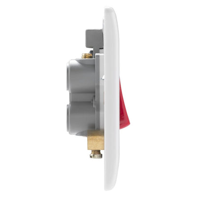 BG 874 Moulded Round Edge | White | 1 Gang 45A 2 Pole Neon Cooker Switch