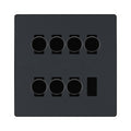 BG Evolve Matt Grey 7 Gang Trailing Edge LED Dimmer Light Switch 2 Way Custom Switch