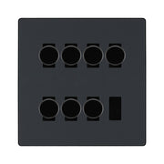 BG Evolve Matt Grey 7 Gang Trailing Edge LED Dimmer Light Switch 2 Way Custom Switch by British General (Evolve-MG-CUSTOM-7GANG-7x-DIMMER-2WAY)