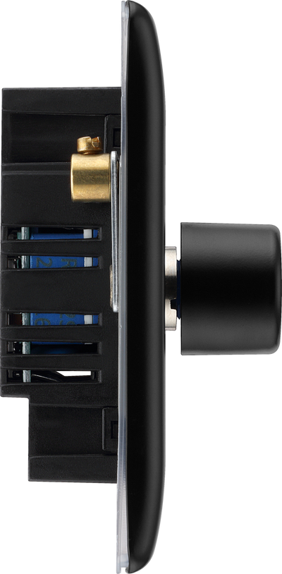 BG NFB83 Nexus Metal Matt Black 3 Gang 200W 2 Way Push On-Off Intelligent LED Dimmer Switch by British General (BG-NFB83)