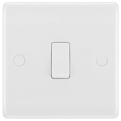 BG 813 Moulded Round Edge | White | 1 Gang 10AX Intermediate Plate Switch by British General (BG-813)