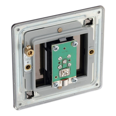 BG Screwless Black Nickel Single Satellite Socket FBN64 with 25mm Steel Back Box