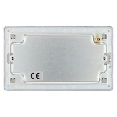 BG Screwless Black Nickel Double Blank Plate FBN95 with 25mm Steel Back Box