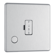 BG Electrical FBS55 Nexus Screwless Flat-Plate Unswitched Fused Connection Spur Unit Flex Output Brushed Steel 13A by British General (BG-FBS55-Shopify-SA_1)