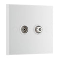BG 965 Moulded Square Edge | White | 2 Gang Satellite TV Socket Outlet