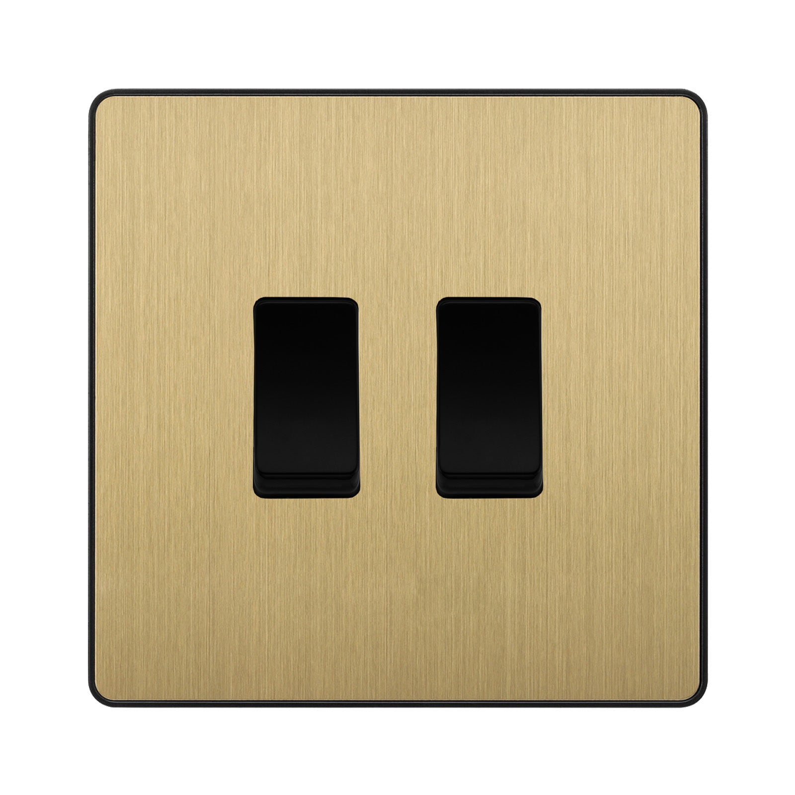 BG Evolve Satin Brass 2 Gang Intermediate Custom Grid Light Switch ...