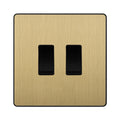 BG Evolve Satin Brass 2 Gang Intermediate Custom Grid Light Switch