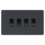 BG Evolve Matt Grey Custom Appliance Grid Switch 4 Gang Screwless