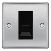 BG Nexus Brushed Steel Single IDC Secondary Telephone Socket - Black Insert by British General (BG-NBSBTS1B)