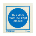 Self-Adhesive Photoluminescent Fire Door Signs - Vinyl 100x100mm