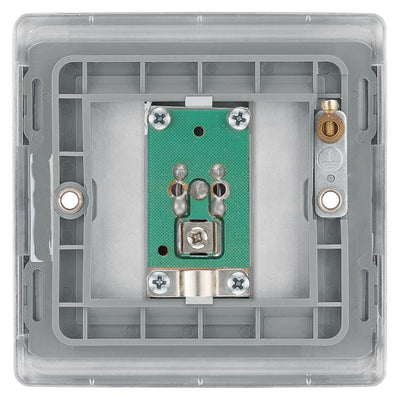 BG Nexus Brushed Steel Single Satellite Socket NBS64 with 35mm Steel Back Box